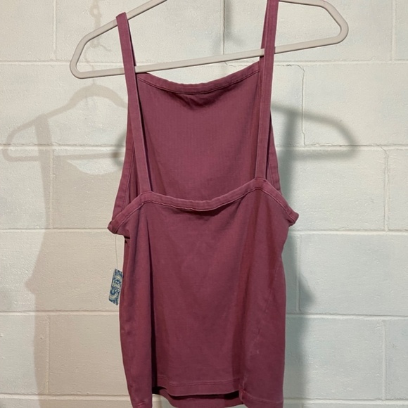 Free People Intimately Red Velvet Spaghetti Strap Ribbed Tank Top Size XL NWT - Picture 3 of 4